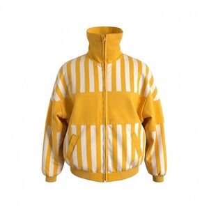 Vintage Rode Walker Yellow and White Striped Zip-Up Jacket